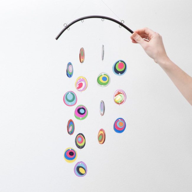 Beautiful Fused Hanging Glass Garden Art - Colorful Window Suncatcher and Wind Chimes - Image 2