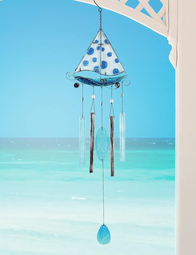 Design Studios Beach Collection Wind Chime, Sailboat - Image 2