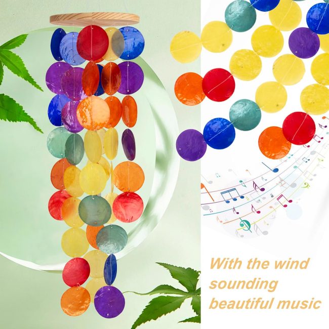 Wind Chimes for Outside - Handcrafted Rainbow s Windchime Coastal Style Decor for Indoor/Outdoors, Garden Decor, Great Gift for Women, Wind Chimes Lovers and More - Image 2