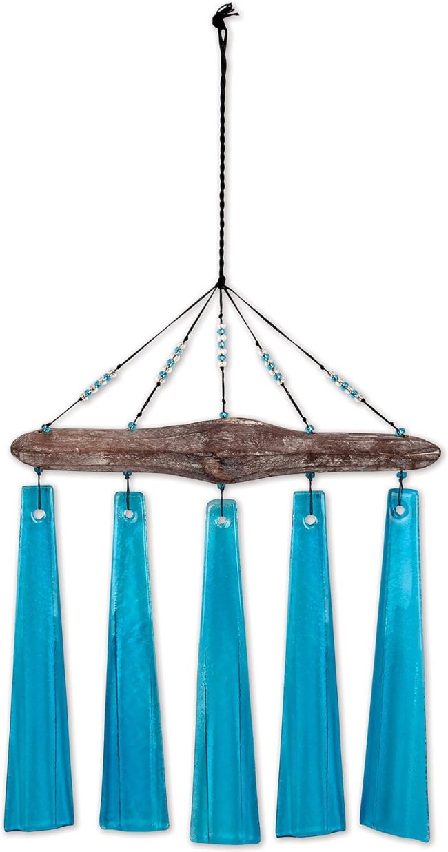 Design Studios Sea Breeze Glass Wind Chime, Turquoise