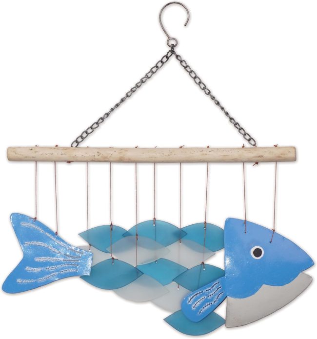 Windchimes - Handcrafted Sea Glass & Driftwood Windchime for Outdoors, 18" Long, Mermaid - Image 2