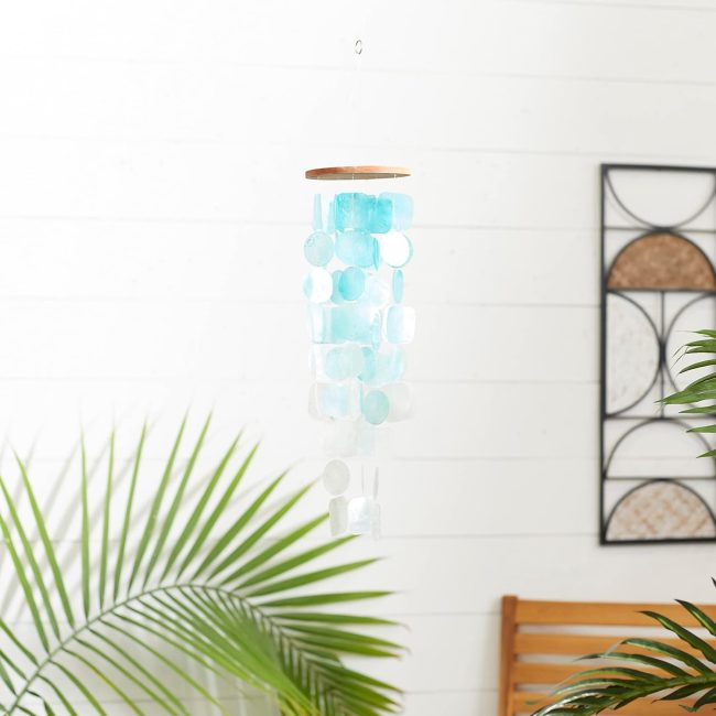 Waterfall Windchime, 6" x 6" x 24", Teal - Image 2