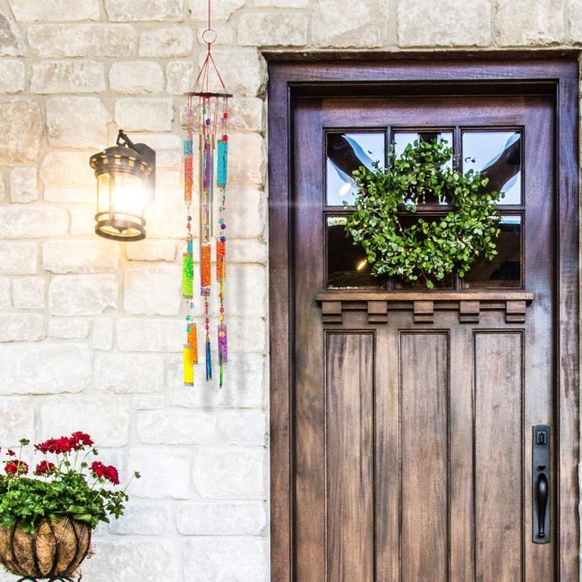 Colorful Glass Painted Sun Catcher Coastal Wind Chime Tropical Decor Ocean Decor Decoration Multi